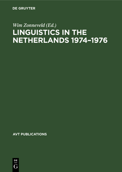 Linguistics in the Netherlands 1974&ndash;1976 - 