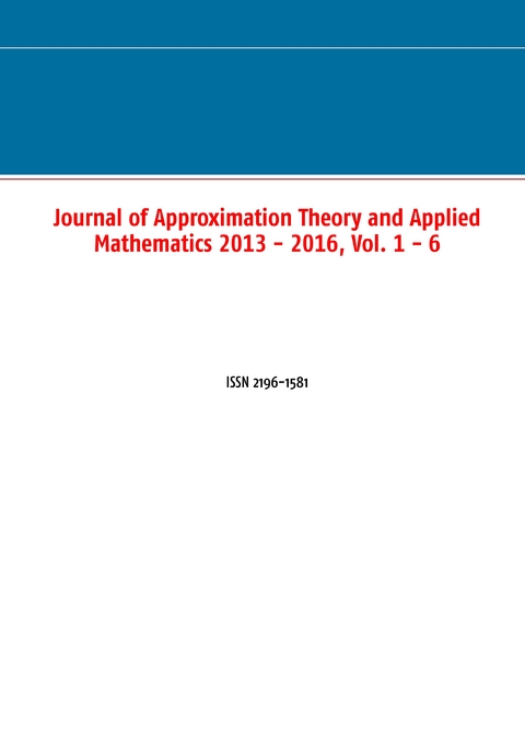 Journal of Approximation Theory and Applied Mathematics 2013 - 2016, Vol. 1 - 6 - 