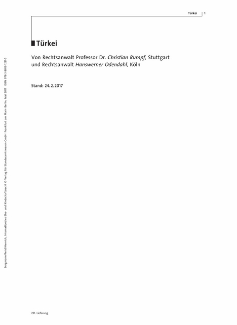 Familienrecht T&uuml;rkei - Christian Rumpf, Hanswerner Odendahl
