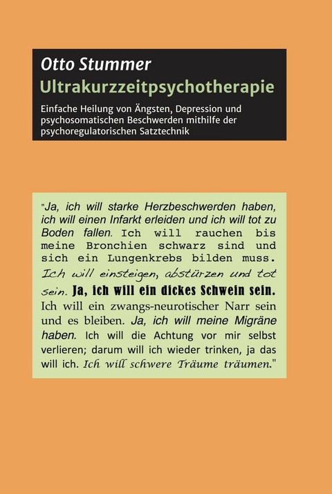 Ultrakurzzeitpsychotherapie - Otto Stummer