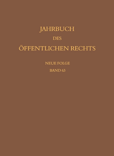 Jahrbuch des &ouml;ffentlichen Rechts der Gegenwart. Neue Folge - 