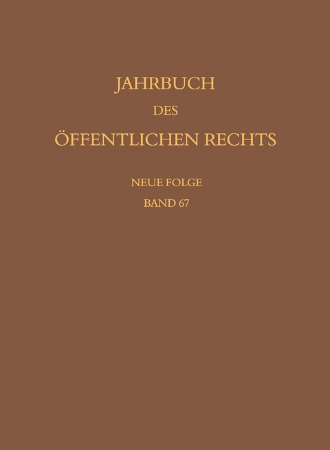 Jahrbuch des &ouml;ffentlichen Rechts der Gegenwart. Neue Folge - 