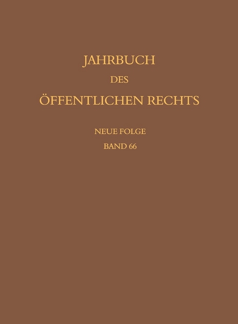 Jahrbuch des &ouml;ffentlichen Rechts der Gegenwart. Neue Folge - 