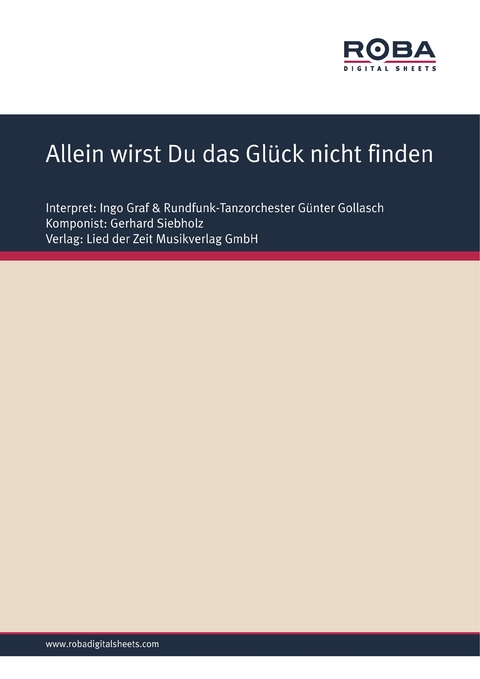 Allein wirst Du das Gl&uuml;ck nicht finden - Wolfgang Brandenstein