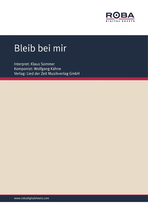 Bleib bei mir - Wolfgang K&auml;hne, Ursula Upmeier