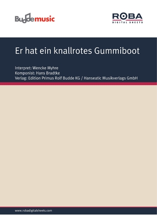 Er hat ein knallrotes Gummiboot