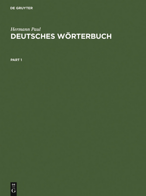 Deutsches W&ouml;rterbuch - Hermann Paul
