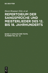 Katalog der Texte. &Auml;lterer Teil (Q - Z) - 