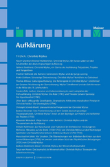 Aufkl&auml;rung, Band 31: Christlob Mylius. Ein kurzes Leben an den Schaltstellen der deutschen Aufkl&auml;rung - 