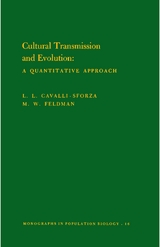 Cultural Transmission and Evolution - L L Cavalli-Sforza, Marcus Feldman