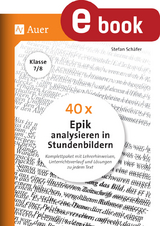 40 x Epik analysieren in Stundenbildern 7-8 - Stefan Sch&auml;fer