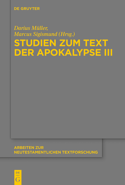 Studien zum Text der Apokalypse III - 