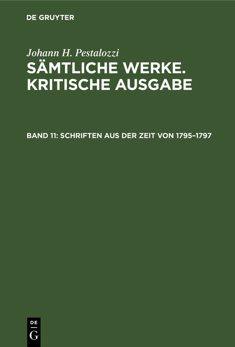 Schriften aus der Zeit von 1795&ndash;1797 - 