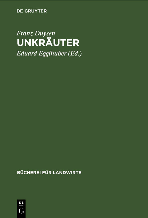 Unkr&auml;uter - Franz Duysen