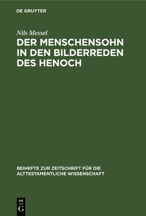 Der Menschensohn in den Bilderreden des Henoch - Nils Messel