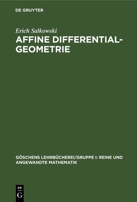 Affine Differentialgeometrie - Erich Salkowski