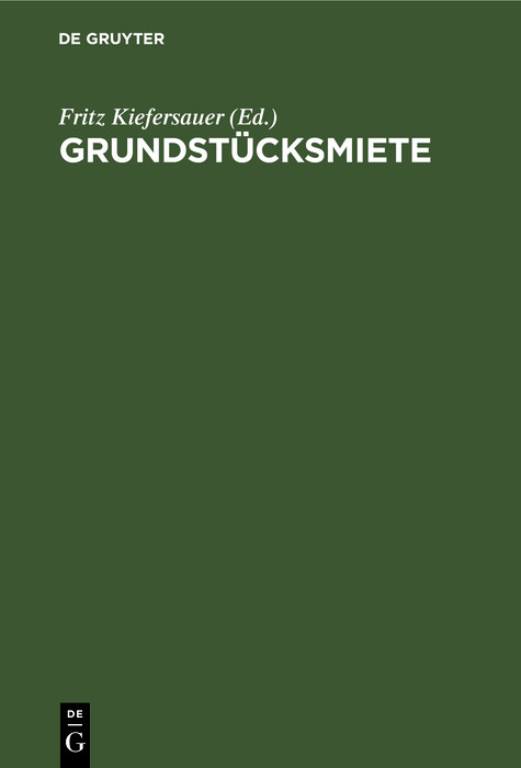 Grundst&uuml;cksmiete - 