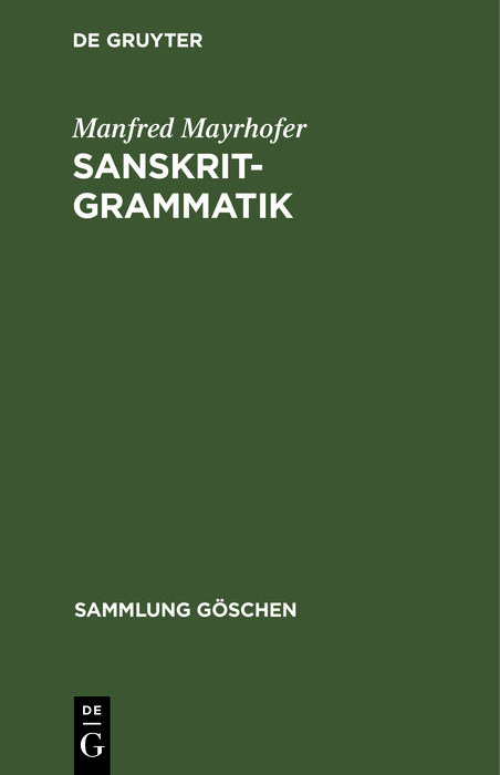 Sanskrit-Grammatik - Manfred Mayrhofer