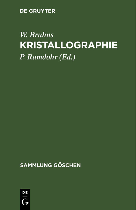 Kristallographie - W. Bruhns