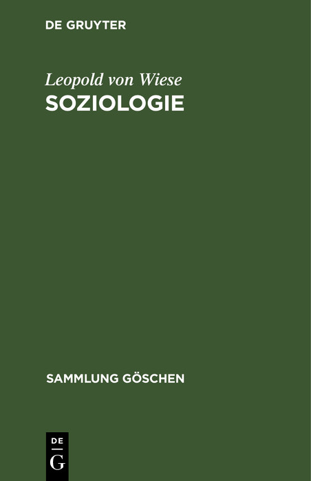 Soziologie - Leopold von Wiese