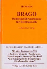 Bundesgeb&uuml;hrenordnung f&uuml;r Rechtsanw&auml;lte (BRAGO) - Heinz Hansens