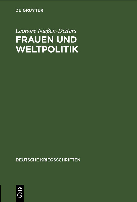 Frauen und Weltpolitik - Leonore Nie&szlig;en-Deiters