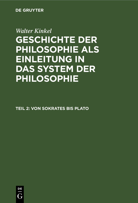 Von Sokrates bis Plato - Walter Kinkel