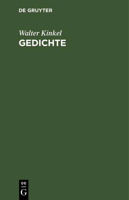 Gedichte - Walter Kinkel