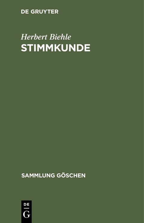 Stimmkunde - Herbert Biehle