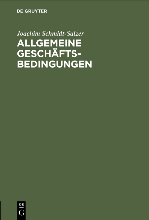 Allgemeine Gesch&auml;ftsbedingungen - Joachim Schmidt-Salzer
