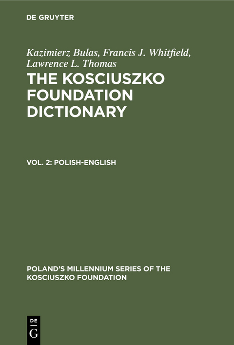 Polish-English - Kazimierz Bulas, Francis J. Whitfield, Lawrence L. Thomas