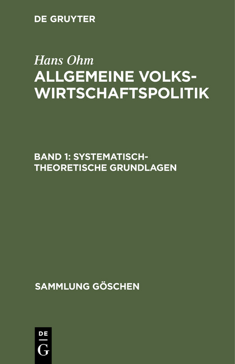 Systematisch-theoretische Grundlagen - Hans Ohm