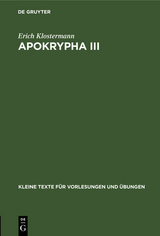 Apokrypha III - Erich Klostermann