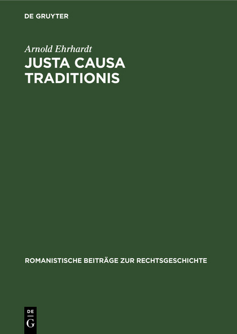 Justa causa traditionis - Arnold Ehrhardt