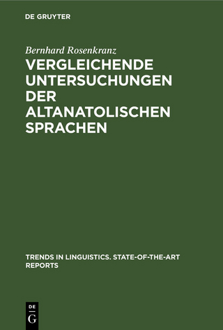 Vergleichende Untersuchungen der altanatolischen Sprachen