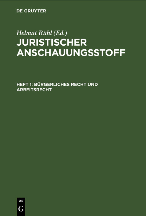 B&uuml;rgerliches Recht und Arbeitsrecht - 
