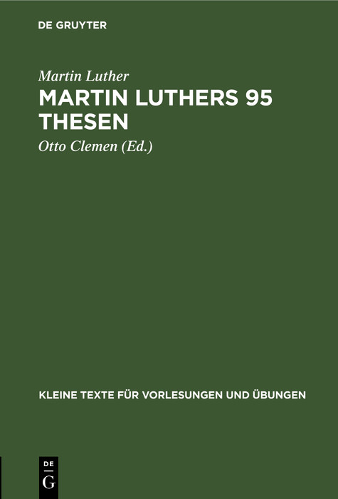 Martin Luthers 95 Thesen - Martin Luther