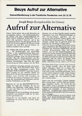Aufruf zur Alternative - Joseph Beuys