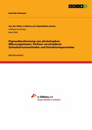 Pigmentbestimmung von phototrophen Mikroorganismen. Einfluss verschiedener Zellaufschlussmethoden und Extraktionsparameter