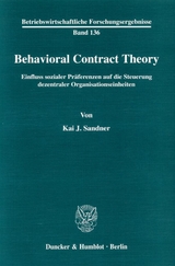 Behavioral Contract Theory. - Kai J. Sandner