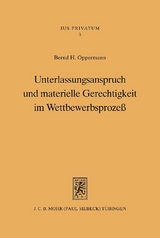 Unterlassungsanspruch und materielle Gerechtigkeit im Wettbewerbsproze&szlig; - Bernd H. Oppermann