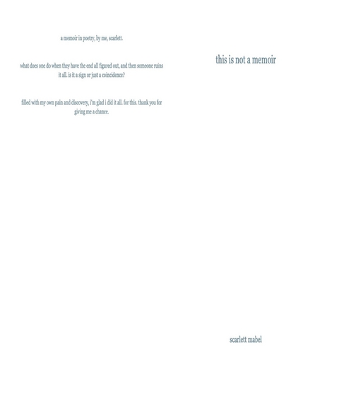 This is Not a Memoir - Scarlett Mabel