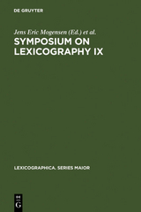 Symposium on Lexicography IX - 