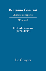 &Eacute;crits de jeunesse (1774&ndash;1799) - 