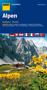 ADAC L&auml;nderKarte Alpen 1:750 000