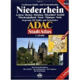ADAC StadtAtlas Niederrhein mit Arnhem, Borken, Duisburg, D&uuml;sseldorf, Krefeld, M