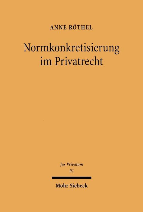 Normkonkretisierung im Privatrecht -  Anne Röthel