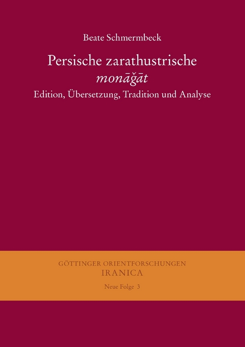 Persische zarathustrische monagat -  Beate Schmermbeck