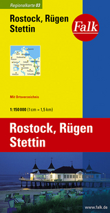 Falk Regionalkarte Deutschland Blatt 3 Rostock, R&uuml;gen, Stettin 1:150 000