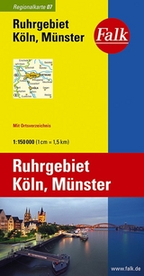 Falk Regionalkarte Deutschland Blatt 7 Ruhrgebiet, K&ouml;ln, M&uuml;nster 1:150 000